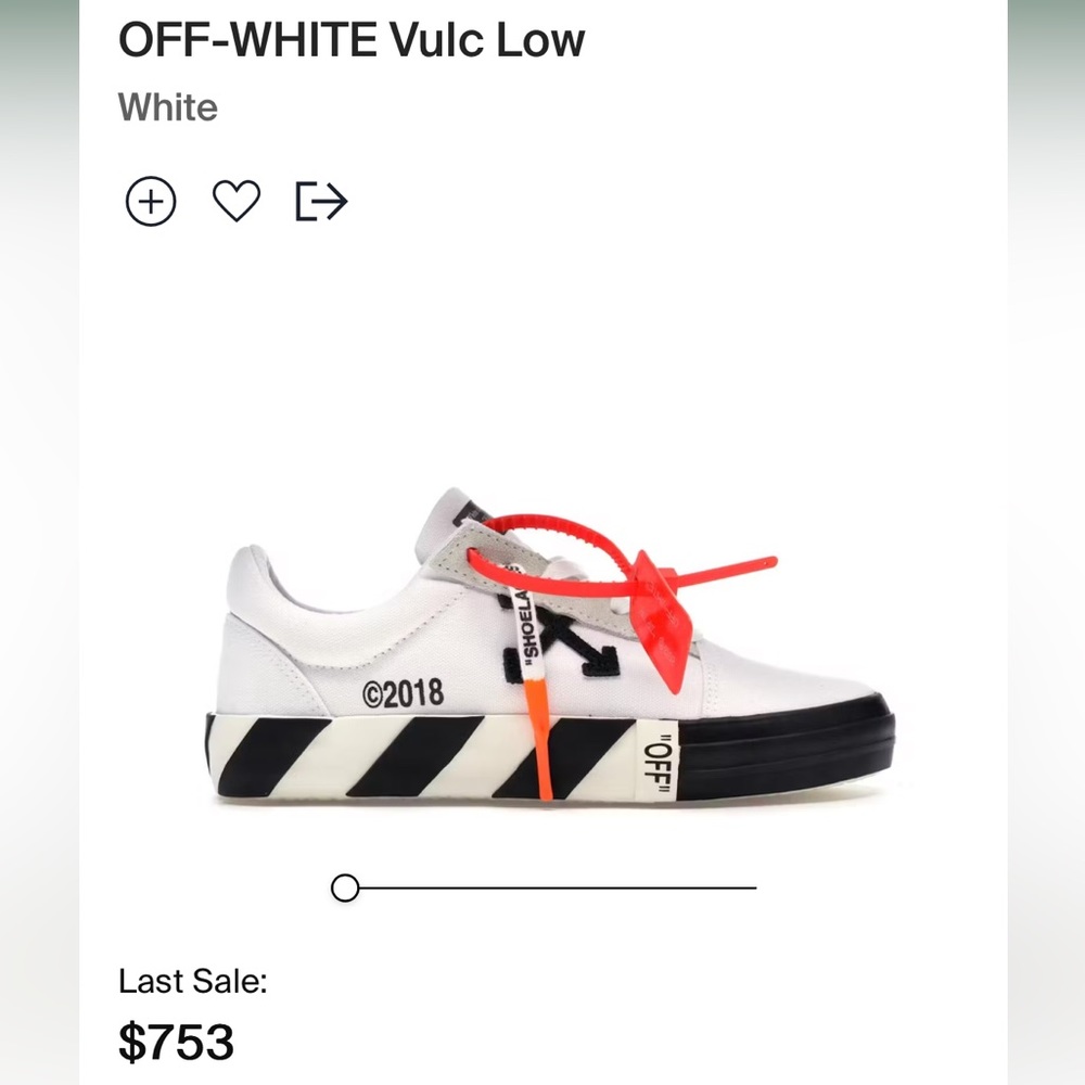 RARE VIRGIL ABLOH OFF WHITE sz 42 black/white/orange canvas lowtops pre-love RIP